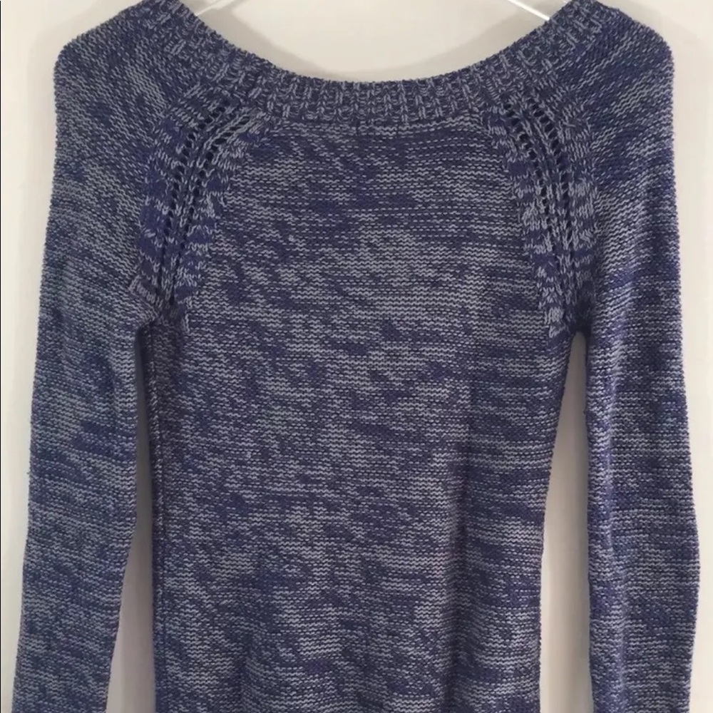 Guess Women Boat Neck Sweater Blue Grey XS Long Sleeve Fitted